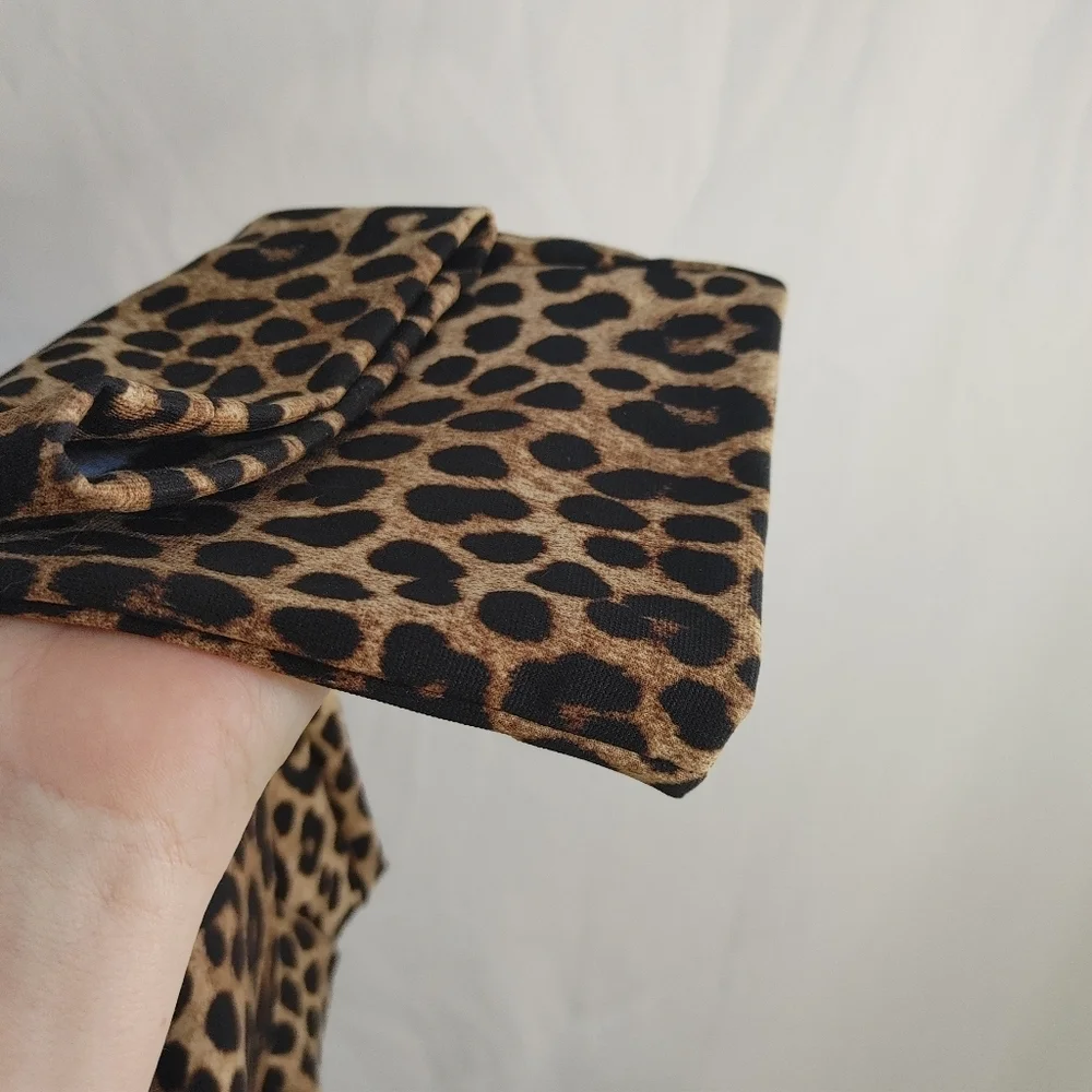 MICHAEL Michael Kors Leopard Print Ankle Pants Medium Animal Print Slim Career